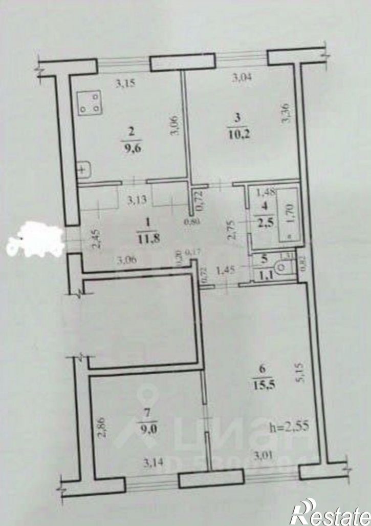 3-комн квартира городской округ Чита, Чита