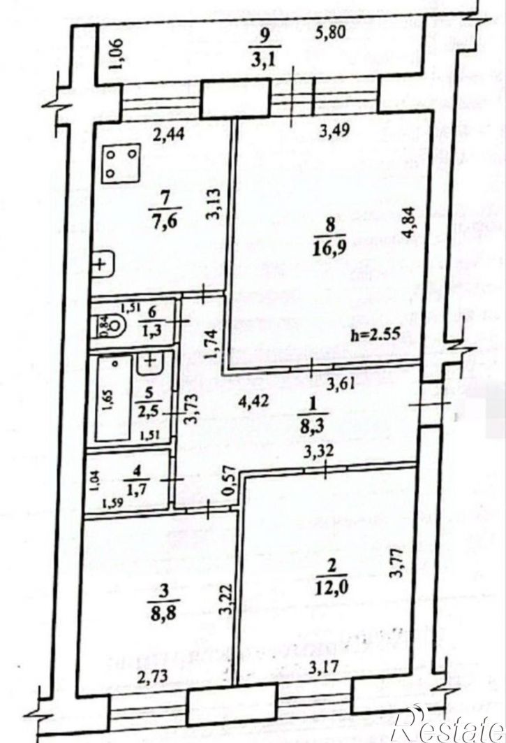 3-комн квартира Чита г., Черновский, Путейская ул.