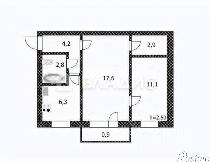 2-комн квартира Чита, улица Гагарина, 16