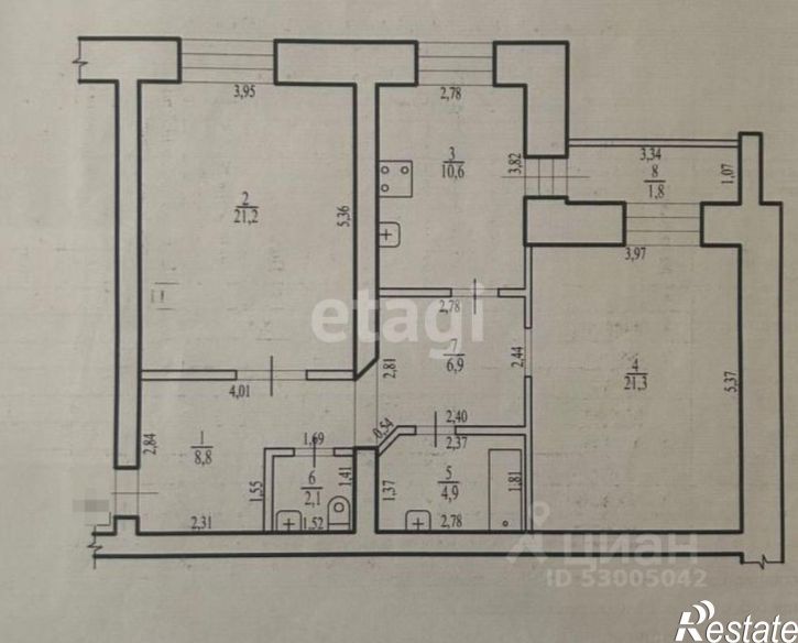 2-комн квартира улица Нечаева, 68,  д. 68