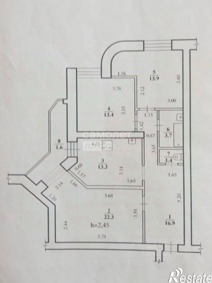 3-комн квартира улица Бабушкина, 32Б,  д. 32Б