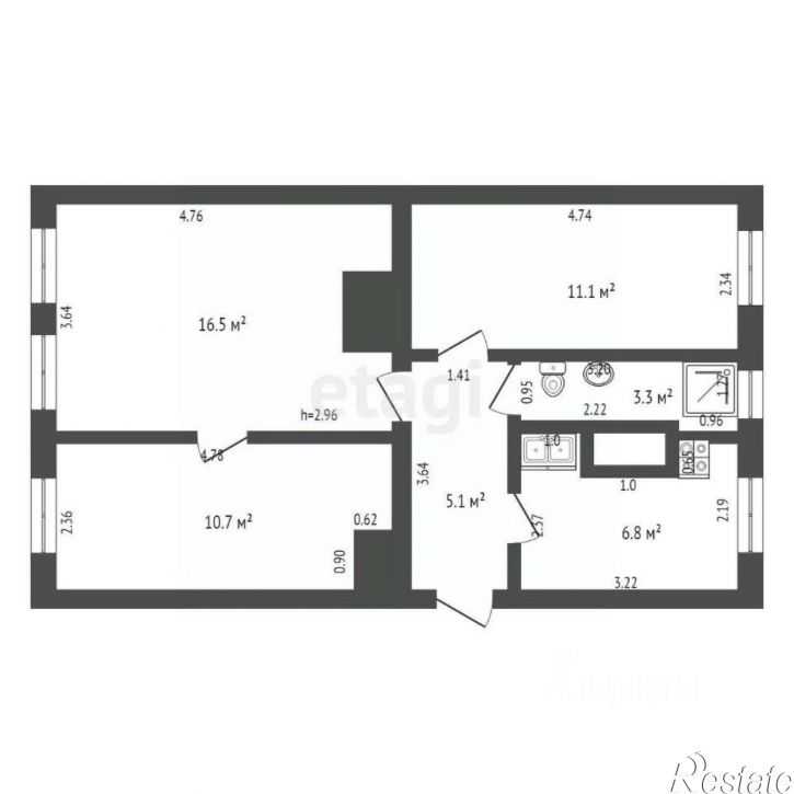 3-комн квартира Красноармейская улица, 55,  д. 55