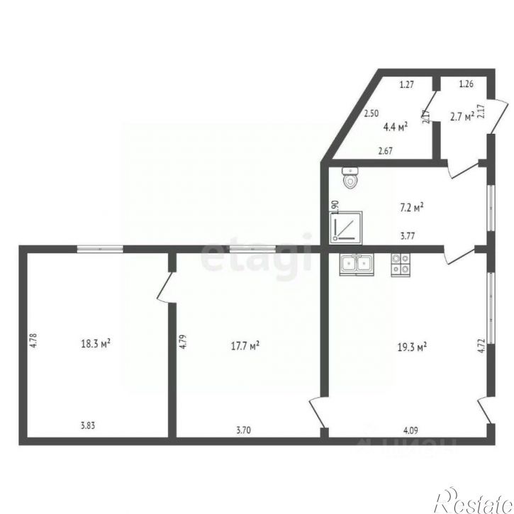 2-комн квартира городской округ Чита, Чита