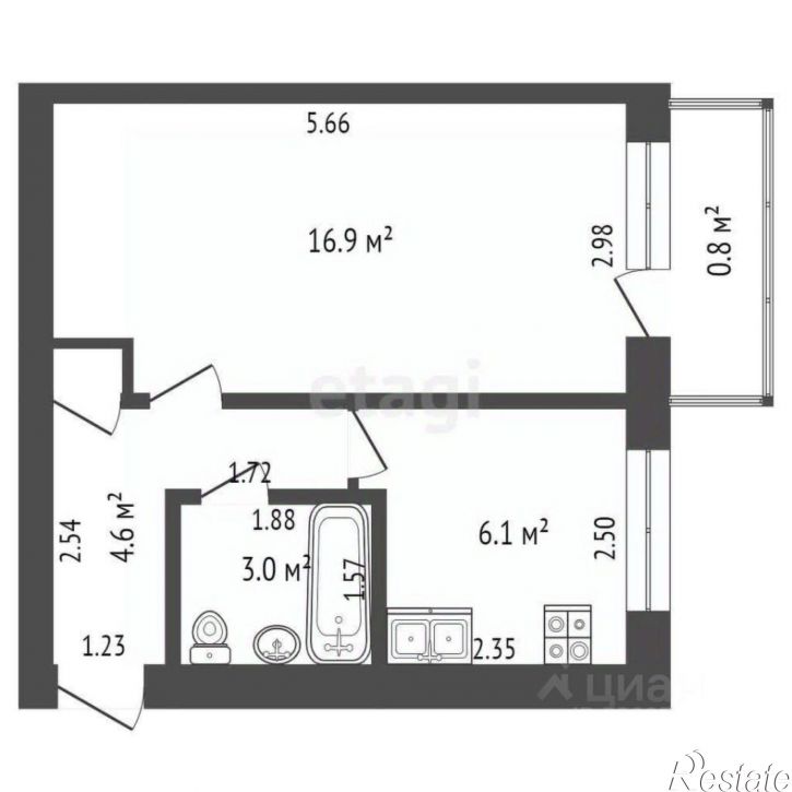 1-комн квартира городской округ Чита, Чита