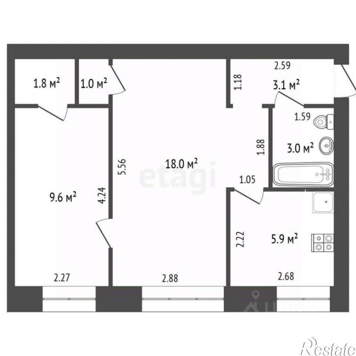 2-комн квартира городской округ Чита, Чита