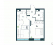 1-комн, 38 кв м, этаж 9/18 Чита, Магистральная улица