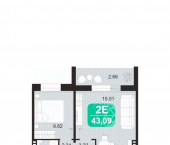 2-комн, 43 кв м, этаж 7/9 ул Верхоленская, 34