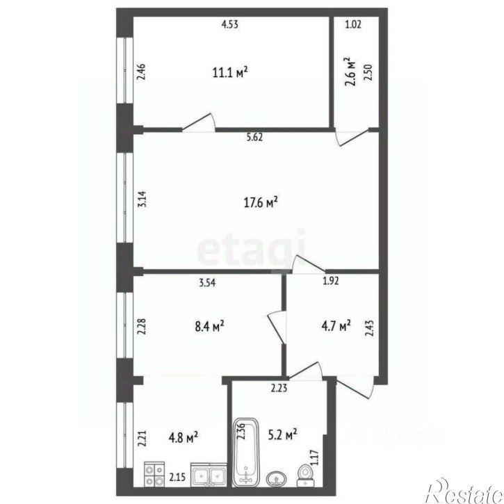 2-комн квартира городской округ Чита, Чита