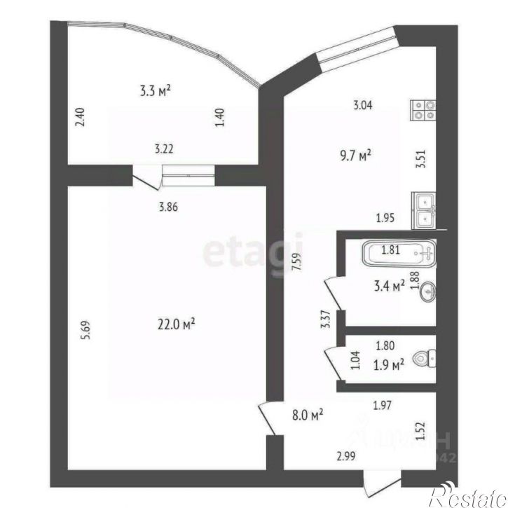 1-комн квартира ул Анохина, 120а,  д. 120а