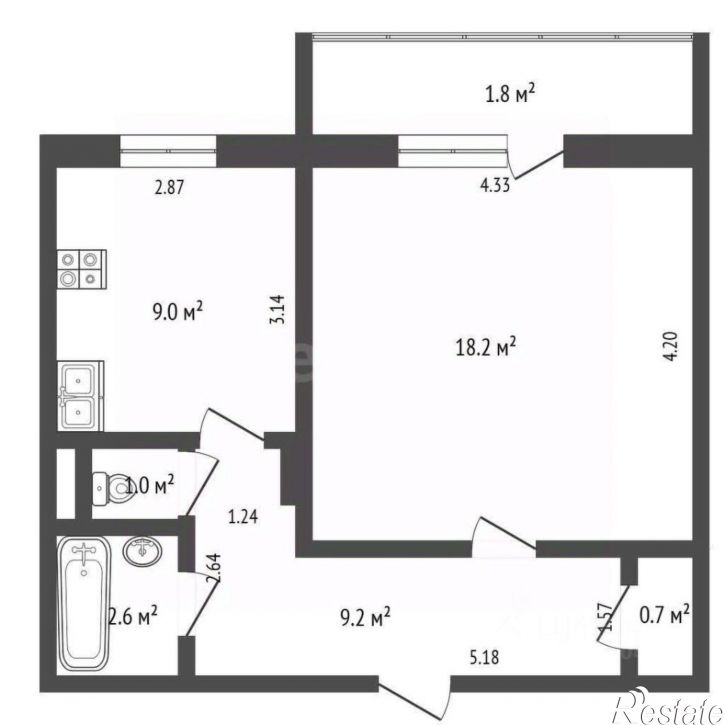 1-комн квартира ул Весенняя, 34,  д. 34