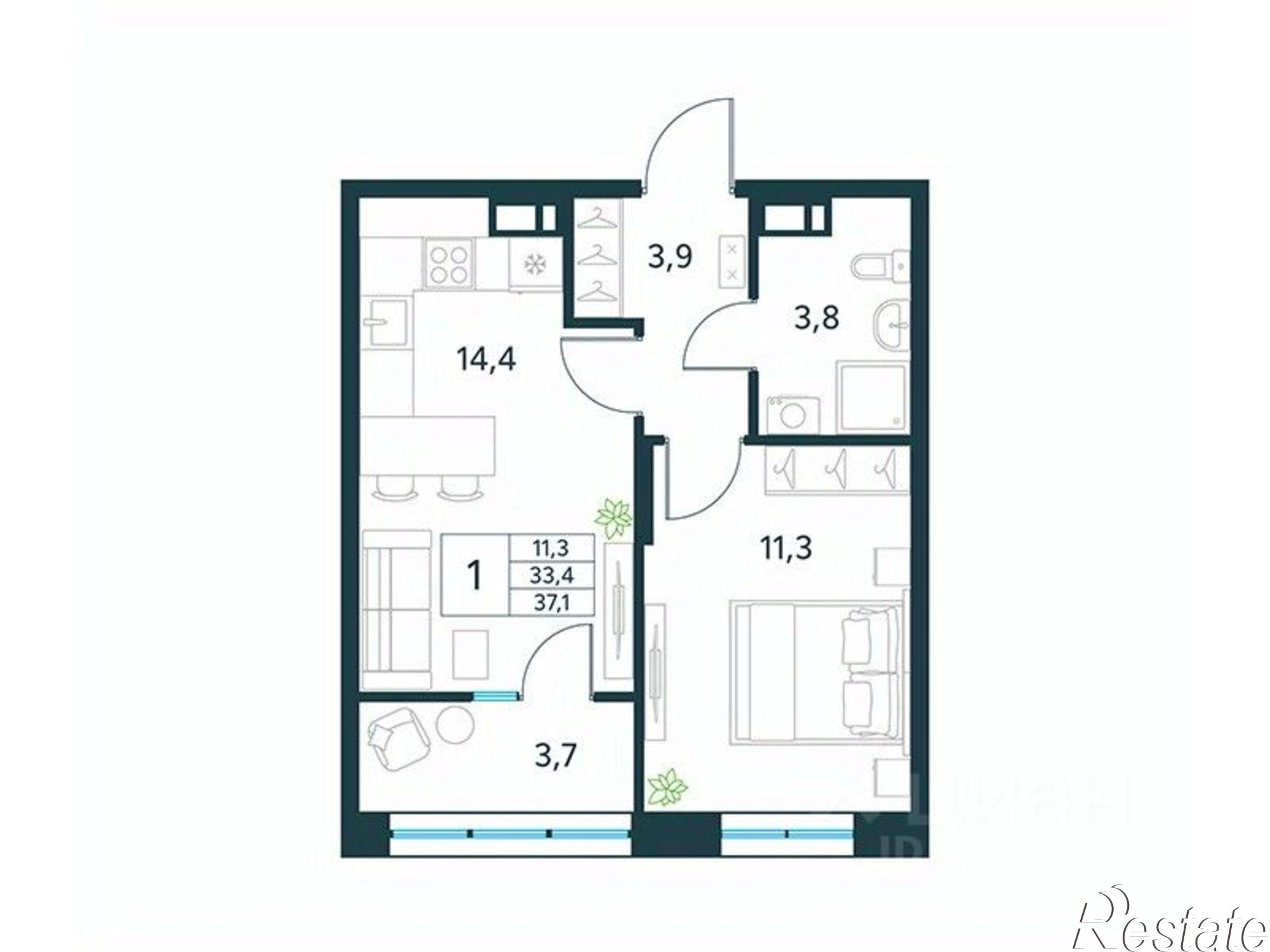 Купить квартиру за 5 490 800 рублей на Чита, Магистральная улица