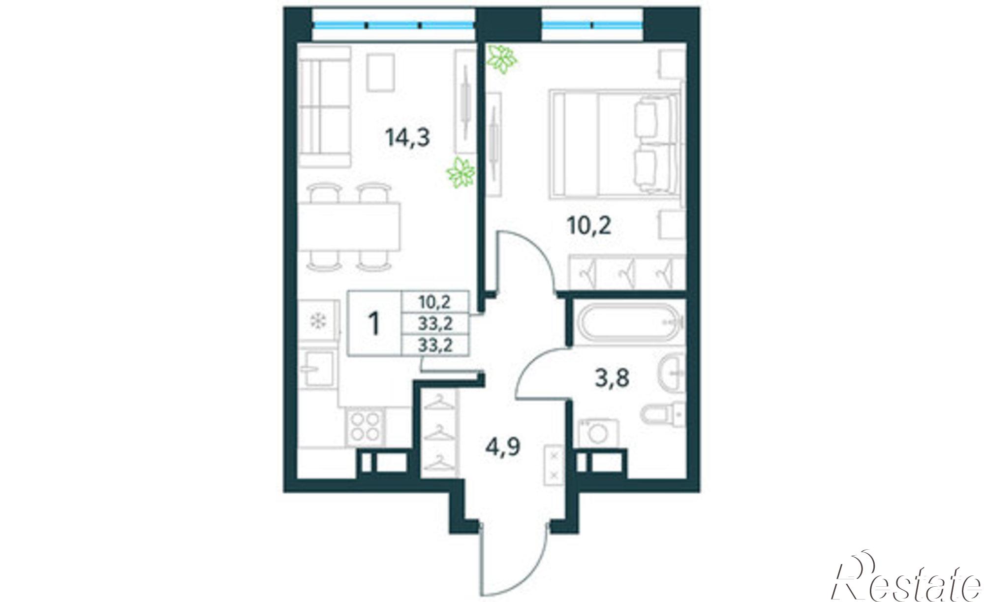 Купить квартиру за 7 551 180 рублей на Чита, микрорайон Хороший, 14