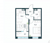 1-комн, 37 кв м, этаж 10/18 Чита, Магистральная улица