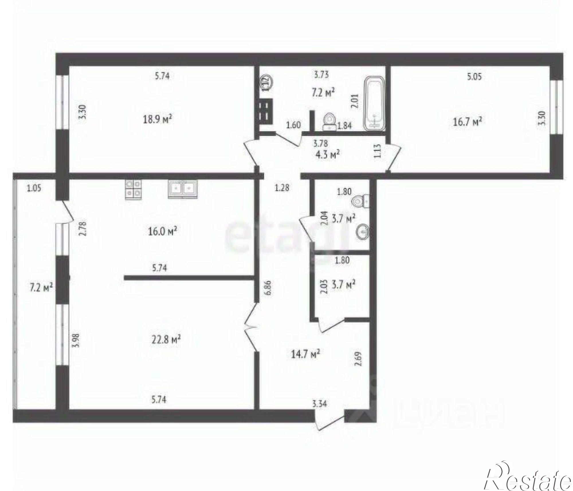 Купить квартиру за 14 900 000 рублей на ул Матвеева, 33 А