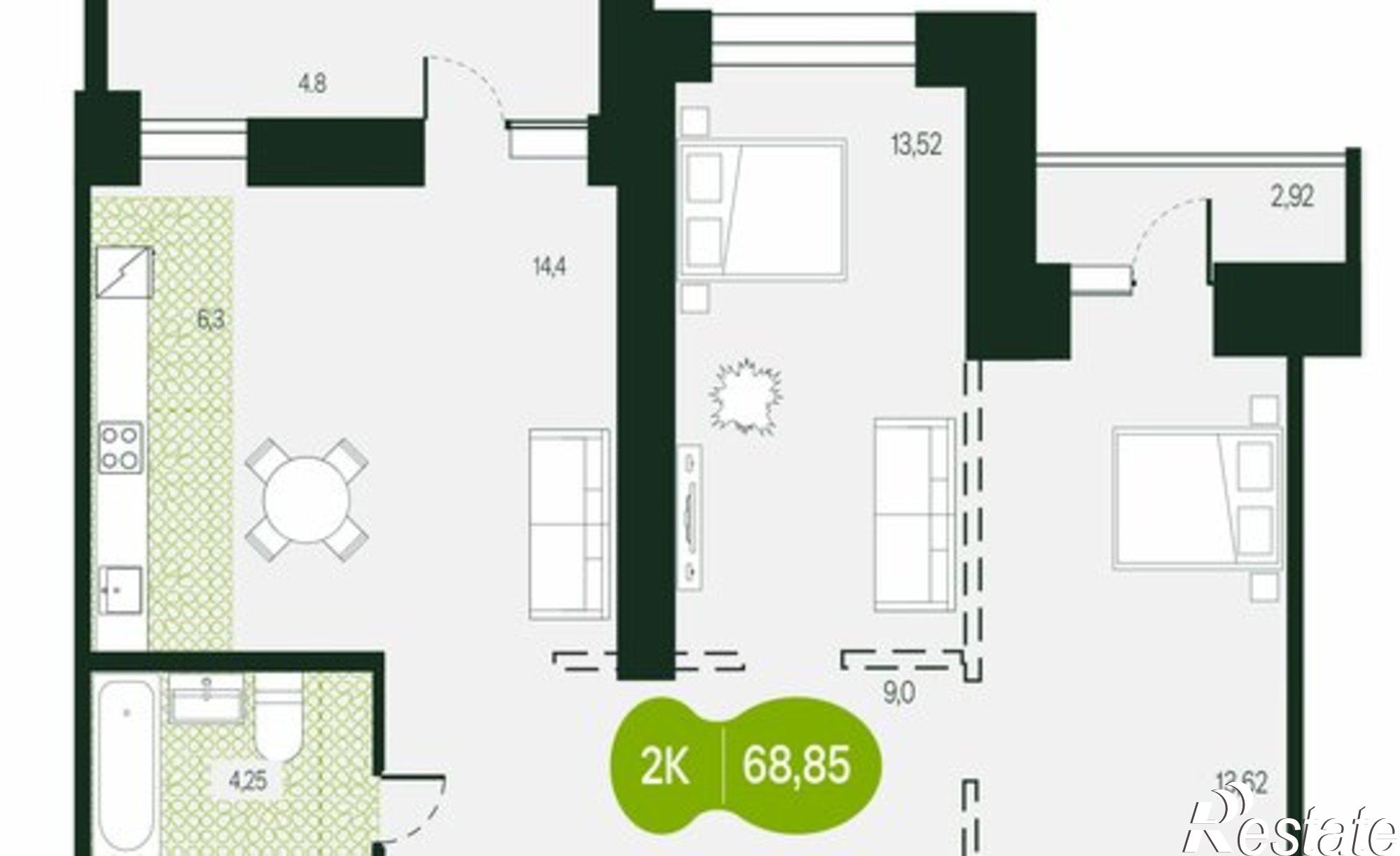 Купить квартиру за 13 770 000 рублей на ул Кочеткова, 76