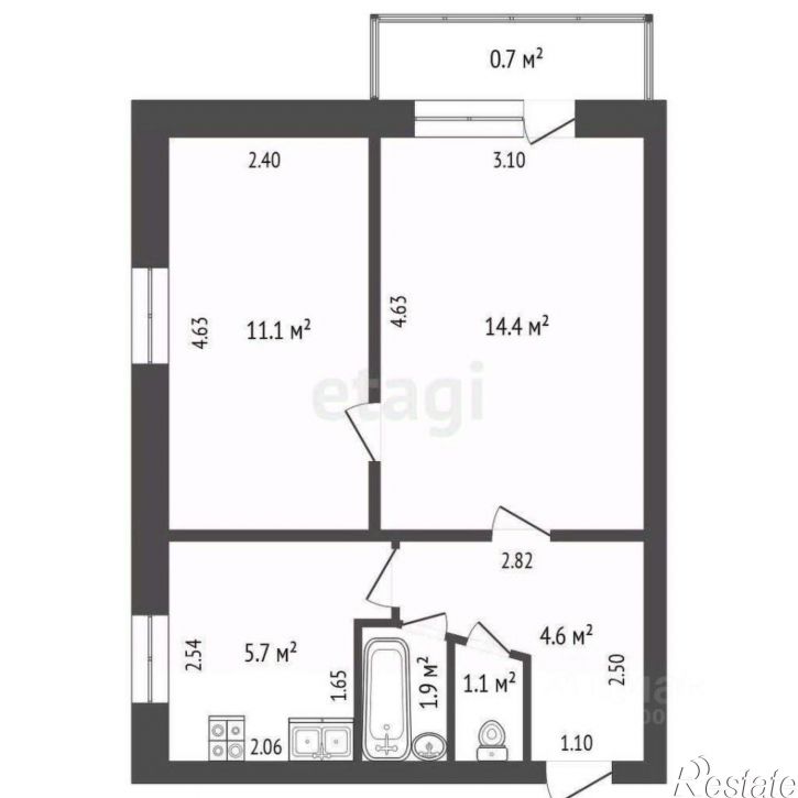2-комн квартира ул Балябина, 37,  д. 37