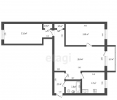 3-комн, 51кв м, этаж 4/5 улица Курнатовского, 35
