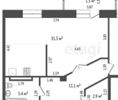 2-комн, 66кв м, этаж 4/16 ул Шилова, 43