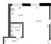 2-комн, 43кв м, этаж 1/3 Чита, микрорайон Геофизический, 3