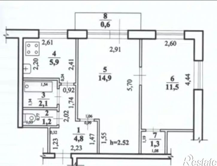 2-комн квартира ул Евгения Гаюсана, 30а,  д. 30а